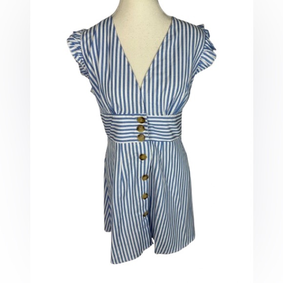 💜 5/$20 Cupshe Blue and White Striped Sundress Size S - Picture 1 of 6